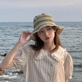 thumbnail image 3 of Sombrero de sol a rayas de arcoíris para mujer, sombrero de pescador para mujer, sombreros de playa para mujer, gorra informal idílica para vacaciones, verano, nuevo, 3 of 4