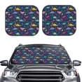 thumbnail image 2 of Balery Dinosaur Flowers Parasol para parabrisas de coche de 2 piezas | Parasol plegable para parabrisas delantero de coche para la mayoría de sedanes-Small, 2 of 6