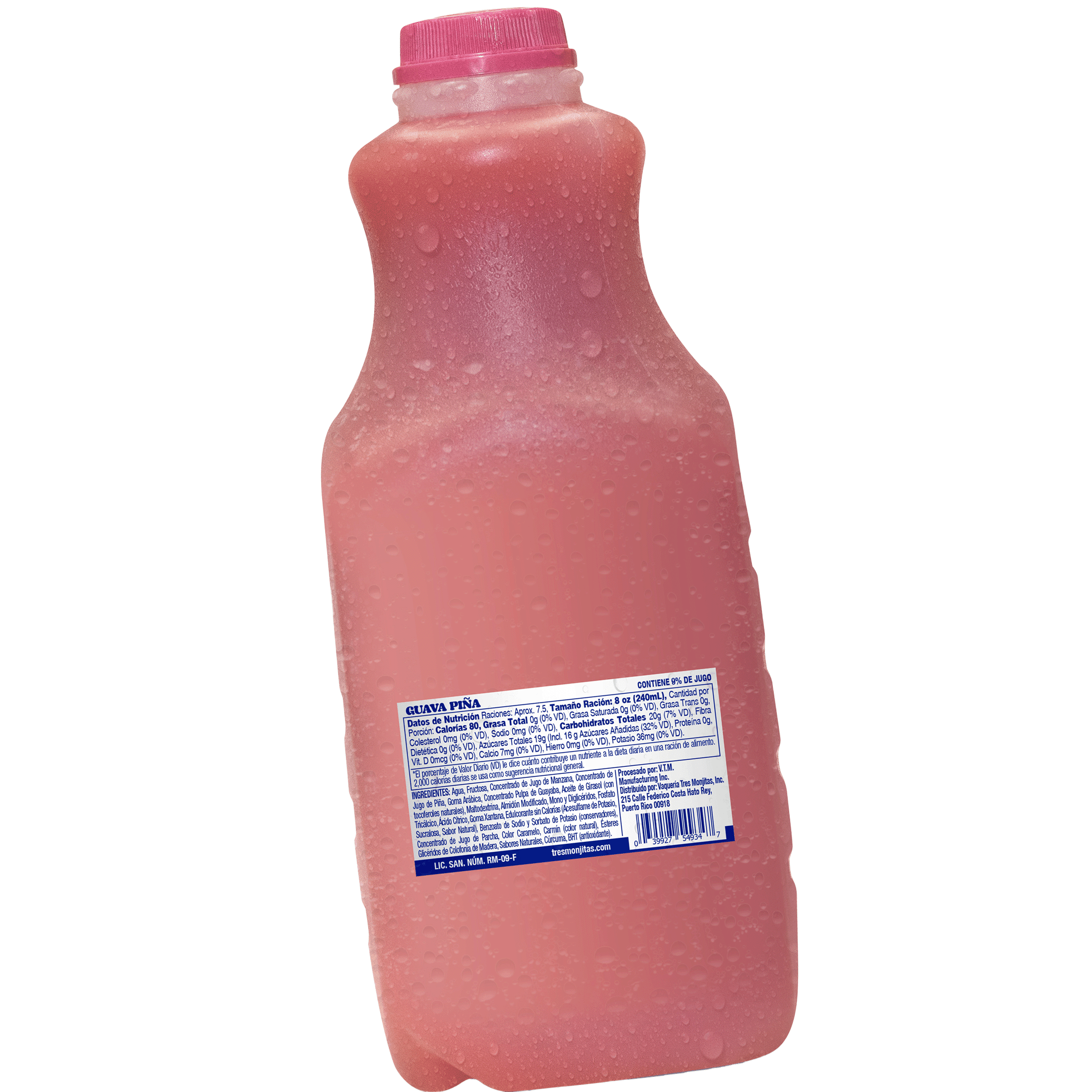 Tres Monjitas Smooth Guava Pineapple 59oz fl, Plastic Bottle Refrigerated