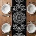thumbnail image 6 of Black Boho Table Runner - 72 Inch Long, Kitchen Dining Table Runner Dresser Scarves, Retro Farmhouse Neutral Abstract Geometric Farmhouse Decor for Coffee Tables Wedding Party Banquet, 6 of 8