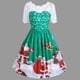 thumbnail image 2 of Vestido de fiesta de noche Fridja Feliz Navidad estampado de Santa Claus encaje Talla S M L XL, 2 of 8