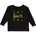 thumbnail image 3 of Inktastic 4th Birthday Gold 4 Year Old Boys or Girls Long Sleeve Toddler T-Shirt, 3 of 5
