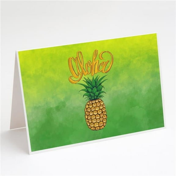 Aloha Pineapple Welcome Greeting Cards & Envelopes - Pack of 8