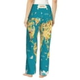thumbnail image 3 of Haiem World Map With Landmarks Women's Pajama Pants Ultra Lightweight Pjs Bottoms Sleepwear Bottom Pants With Pocket Drawstring-XX-Large, 3 of 9