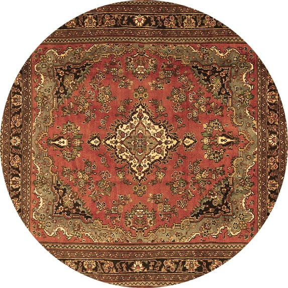 Ahgly Company Indoor Round Persian Brown Traditional Area Rugs, 3' Round