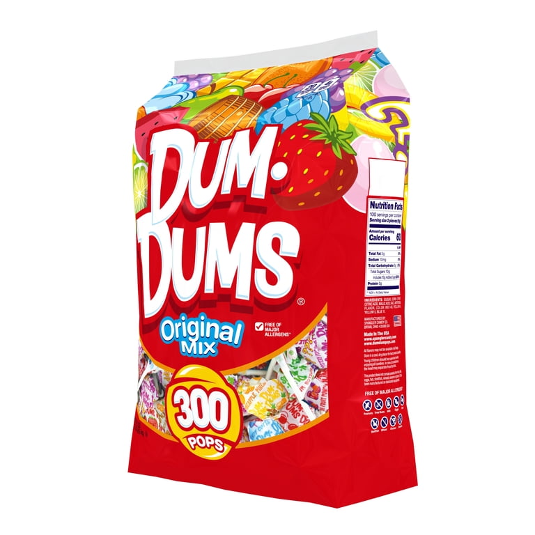 Free Shipping! Dum Dums Original Flavor Mix Lollipops, 300 Count