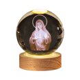 thumbnail image 2 of Gnmfd Crystal Night Light Engraved Holy Family Figurine LED Color Changing Lamp with Wooden Base Catholic Religious Decorative Night Light for Bedroom Living Room Desk Table Holiday Gift, 2 of 6