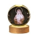 thumbnail image 2 of Crystal Night Light Engraved Holy Family Figurine Statue With Wooden Stand Color Changing Light Glass Religious Collection Catholic, 2 of 6