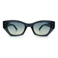 thumbnail image 2 of Womens Mod Fashion Rectangular Cat Eye Thick Temple Designer Sunglasses Slate - Blue Beige, 2 of 3