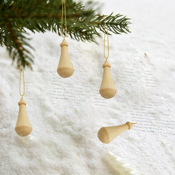 Xihbxyly Colgantes Navideños de Madera, Adornos Colgantes Rojos, Diseño de Madera Natural, Perfectos para Decorar Árboles de Navidad, Paredes y Puertas, Fiestas y Bodas, Juego de 3, Tamaño 5 X 2 Cm.