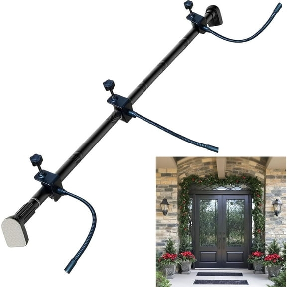 Garland Hanger for Front Door, Adjustable Fits 32"- 80" Doors,Duty Christmas Halloween Decoration Holder for Wreaths, Lights & More, No Screws, Drilling, Glue-Damage-Free (Small (32-39 inches))