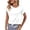White, variant on Womens Tops T Shirts Solid Color Short Sleeve Fit Crop Going Out Tight Summer Basic Plain Tees Blouses Pink L
