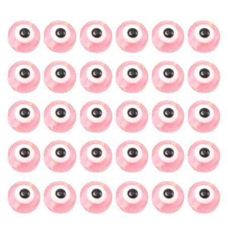 

NUOLUX 100pcs Plastic Eyeball Beads Spacing Pendants Jewelry Making Accessories for Bracelet Crafts (Light Pink)