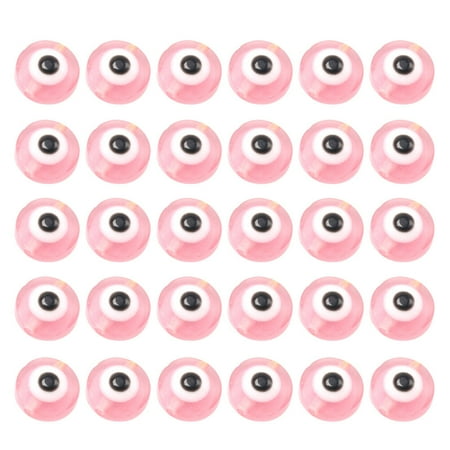 

NUOLUX 100pcs Plastic Eyeball Beads Spacing Pendants Jewelry Making Accessories for Bracelet Crafts (Light Pink)