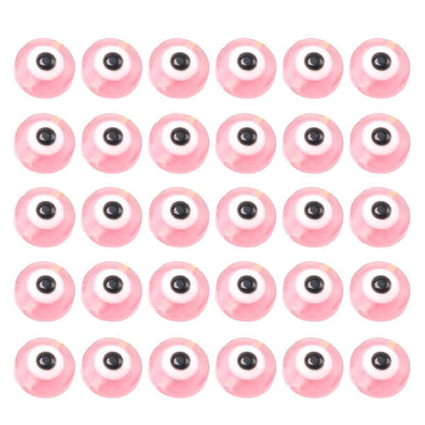 EeaseMX 100 cuentas de plástico con forma de ojo para espaciar colgantes, accesorios para hacer joyas, pulseras y manualidades (rosa claro)