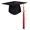 Black/Red, variant on matte graduation cap with 2026 tassel, suitable for high school and bachelor