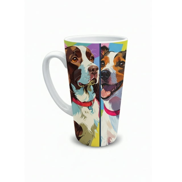 Taza de cerámica 502 ml con diseño de perros