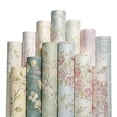 thumbnail image 2 of 53cm x 5m Light blue wallpaper Self-adhesive floral pattern self-adhesive living room wallpaper Self-adhesive 3D effect wallpaper, 2 of 5
