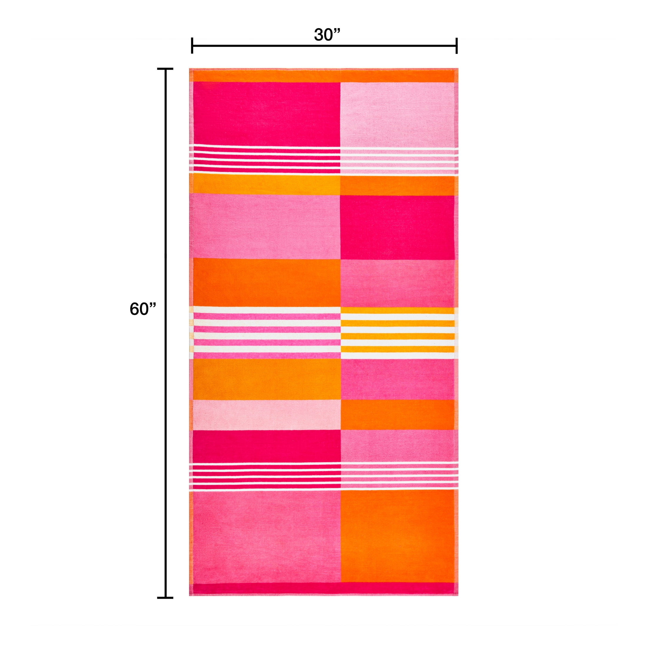 Mainstays Everyday Warm Multicolor Broken-Stripe Yarn-Dyed Cotton-Blend Beach Towel