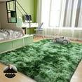 thumbnail image 5 of ASPILLOW 9x12 Fluffy Rug for Room,Non Skid Plush Indoor Home Decor Rug,Modern Shaggy Fuzzy Rugs for Living Room,Tie-dye Dark Green, 5 of 10