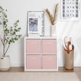 thumbnail image 4 of StorageWorks Soft Pink Cube Storage Bins with Handles, Collapsible Fabric Organizer for Nursery Kids Room and Closet, 4 Pack, 13 Inch, 4 of 8