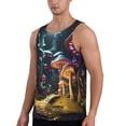 thumbnail image 2 of KLL Purple Glowing Mushroom Print Men's Muscle Gym Workout Stringer Tank Tops Bodybuilding Fitness T-Shirts Tank Tops Men-4X-Large, 2 of 7