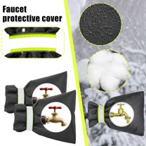 Outdoor Faucet Covers for Winter - Outdoor Water Faucet Cover Socks for Winter Freeze Protection Pipe Insulation Reusable Waterproof Insulated Spigot backflow Cover(5.9*8.3Inch,Black)