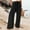 Black, variant on Women's High Waist Wide Leg Pants Elastic Drawstring Flowy Trousers (White L)