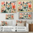 thumbnail image 4 of Designart "Boho Wolf in Pink and Green III" Animals Framed Wall Art Decor - Modern Farmhouse Green Wolf Living Room Framed Canvas Art, 4 of 6