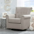 thumbnail image 2 of Pemberly Row Fabric and Wood Glider Swivel Rocker Chair in Flax Gray, 2 of 5