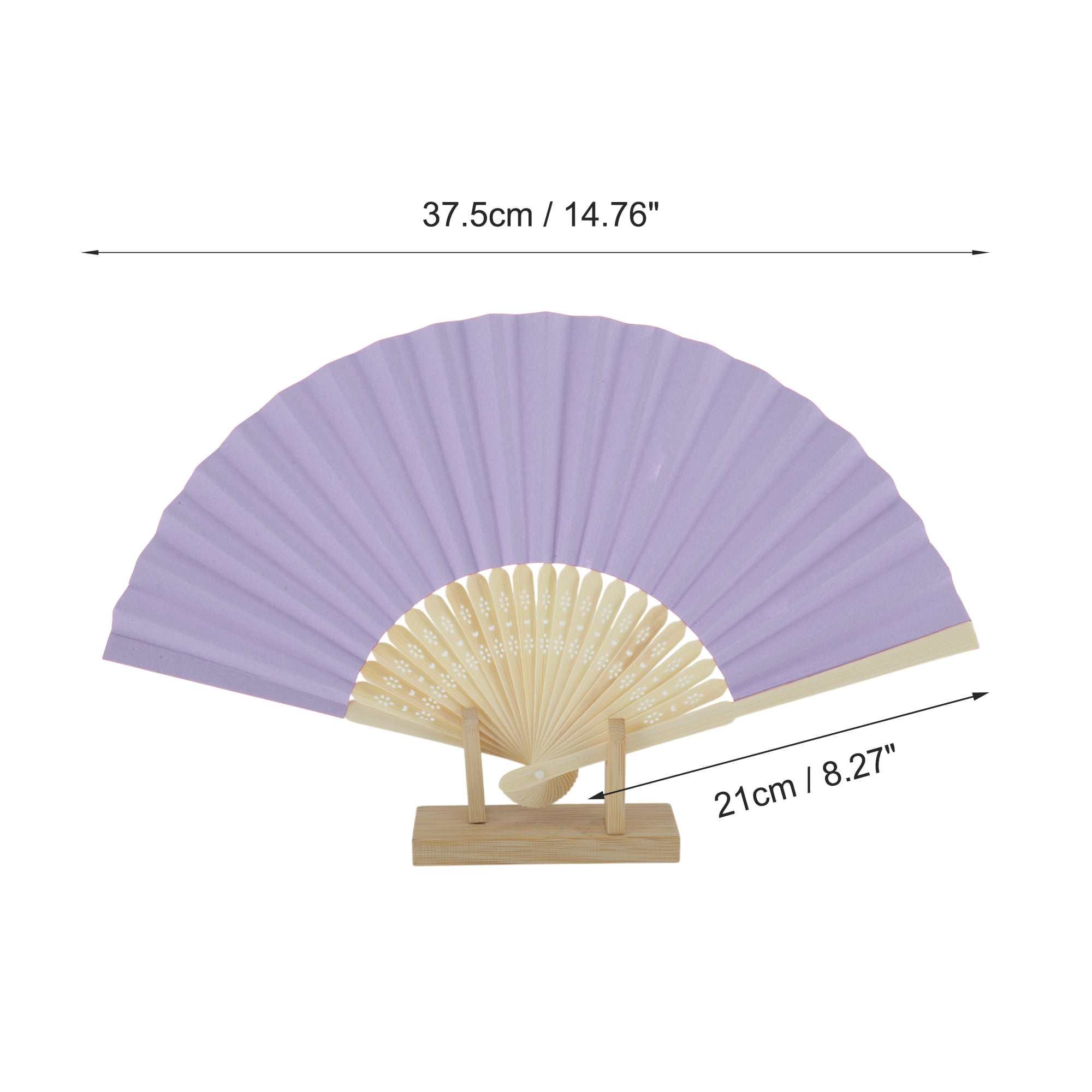 Unique Bargains Portable DIY 7-Inch Blank Folding Fan 1 Pc Light Purple