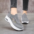 thumbnail image 4 of Chaussures Décontractées Brodées pour Femmes, Chaussures Décontractées à Plateforme pour Femmes avec Bout Rond, Dessus en Maille, Design Monobloc, Décoration Brodée, Confortables et Légères, Adaptées à Toutes les Saisons., Gris 5, 4 of 7