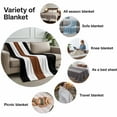 thumbnail image 6 of Throw Blanket for Couch Boho Stripe Soft Fleece Flannel Blankets Cozy Lightweight Blanket for Home Sofa Living Room Bohemian Brown Black White Bed Throws 40" x 50", 6 of 9