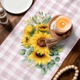 thumbnail image 3 of Sunflower Table Runner 108 Inches, Summer Botanical Yellow Floral Purple Plaid Bed Runner Dresser Scarves Tabletop for Indoor Outdoor Parties/Ceremony/Banquet, 13"x 108", 3 of 9