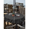 thumbnail image 2 of Outdoor Tablecloth with Umbrella Hole for Patio/Picnic/Party/Camping, Black Modern Waterproof Table Cloth Round Cover Washable, Farmhouse Rabbit Abstract Art (Dia 54"), 2 of 8