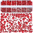 thumbnail image 3 of 2000 pcs Flat Back Stones Rhinestones 6 Sizes (Red). Craft and decoration material., 3 of 5