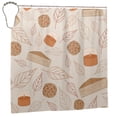 thumbnail image 2 of XMXY Leaf Cake Design Illustration Long Shower Curtains, Waterproof Weighted Thick Bathroom Curtain with 12 Iron Hook, 72x72 Inch, 2 of 8