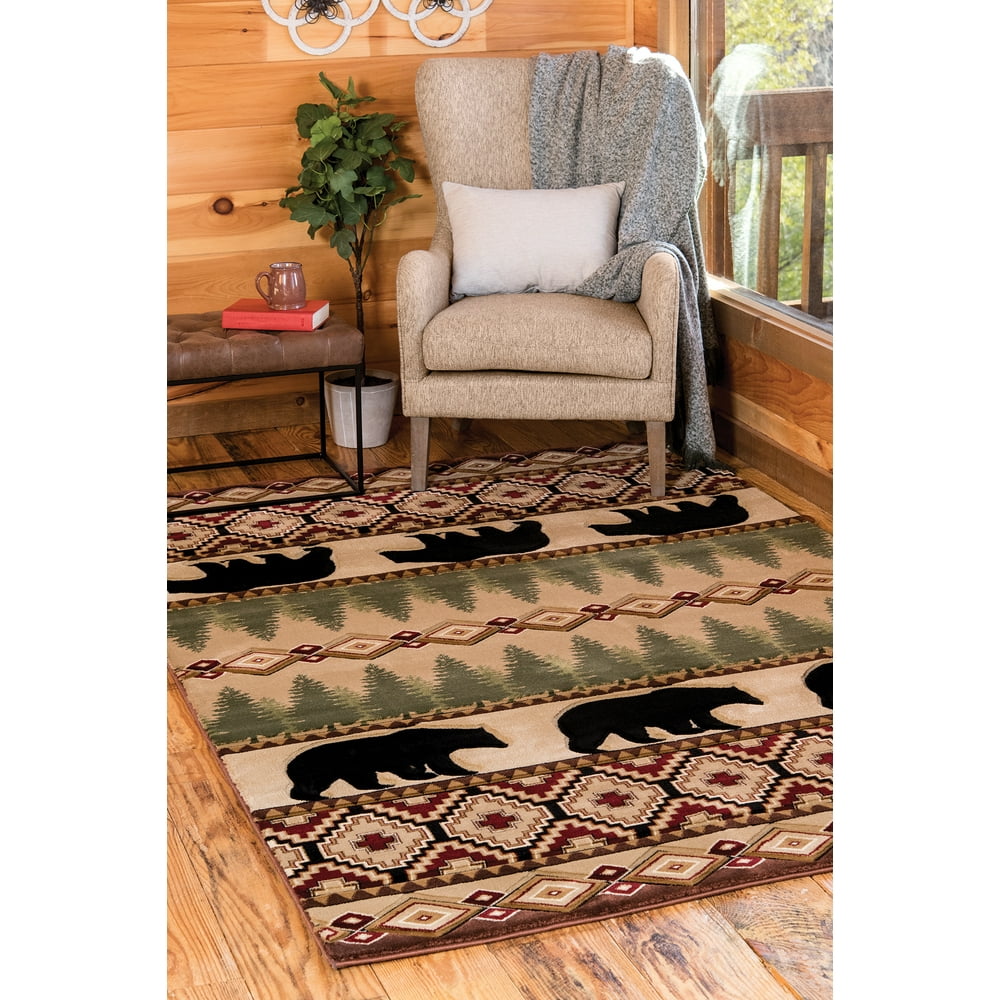 United Weavers Rustic Forest Fairfield Beige HandCarved Area Rug or