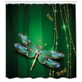 thumbnail image 3 of Ambesonne Dragonfly Shower Curtain, Vivid Gemstone, 69"Wx75"L, Emerald Multicolor, 3 of 3