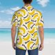 thumbnail image 4 of Balery Banana Fruit Camisas hawaianas de manga corta para hombre, camisas playeras de corte holgado, camisas de vacaciones con botones,Large, 4 of 7