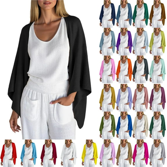 Otntypg 3/4 Sleeve Cardigan Tops for Women Lightweight Casual Soft Cotton and Linen Open Front Cardigan Outwear Shirts Fashion Fall Outfit Clothes 2025 Army Green XXL