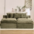 thumbnail image 6 of GNIXUU 79.5" Oversized Boneless Double Chaise Lounge Sofa, Indoor Modern Corduroy Upholstered Sectional Cloud Couch Loveseat Sleeper Bed, Comfy Floor Chair for Living Room Apartment Office,Green, 6 of 7