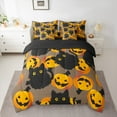 thumbnail image 2 of Feelyou Kawaii Black Cat Bedding Comforter Set 7-Piece for Teen, Funny Cartoon Pumpkin King Bedding Sets, Happy Halloween Reversible Bed Sheets, Lightweight Room Decor, 2 of 7