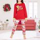 thumbnail image 5 of Traje de pantalón largo familiar Cuello redondo Dibujos animados Impreso Casual Cintura elástica Traje diario FLhrweasw Nuevo, 5 of 9