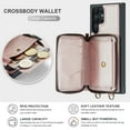 thumbnail image 5 of Crossbody Wallet Case for Samsung Galaxy S22 Ultra with Lanyard Strap Card Slot Holder RFID Blocking Kickstand,Magnetic Flip Folio Zipper Purse Case,Retro  PU Leather Cover Handbag,Rosegold, 5 of 8