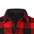 thumbnail image 6 of Flannel Plaid Shirts for Men Sherpa Lined Casual Button Up Shackets Jackets Long Sleeve Fitted Tops with Pocket (XL, Red), 6 of 7