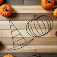 thumbnail image 2 of 2pcs Wire Wreath Frame: Metal Wreath Form - Witch Hat And Pumpkin Shaped - Flower Hoop Floral Decorations - For Diy Crafts Weddings Halloween Christma, 2 of 3