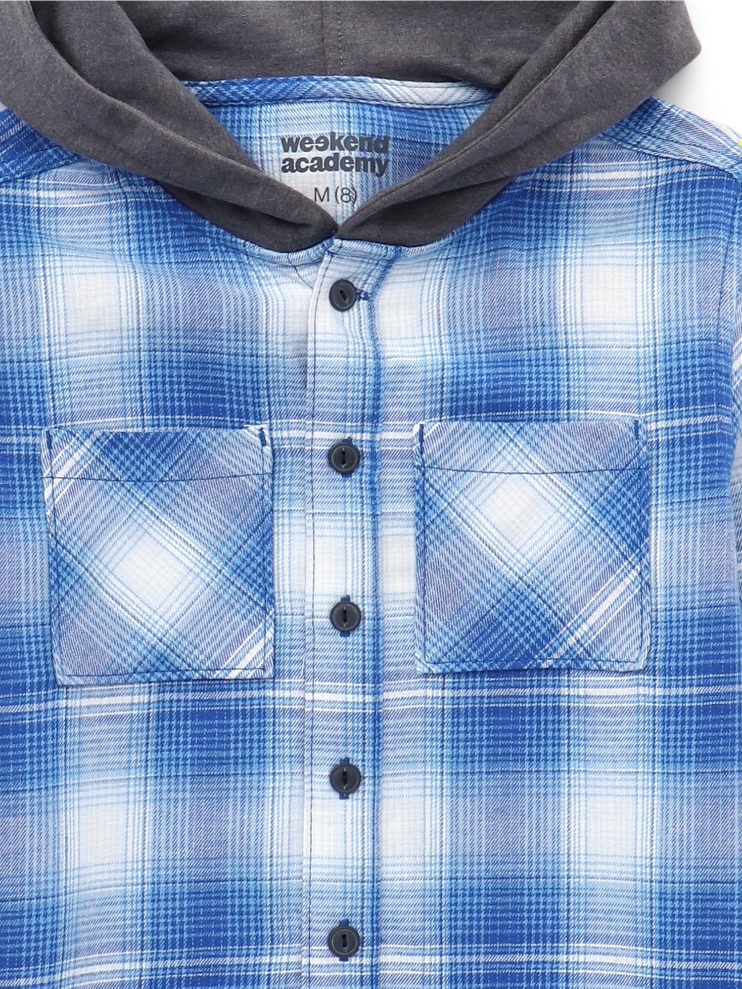 Weekend Academy Boys Hooded Flannel Shacket, Sizes 4-18