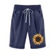 thumbnail image 1 of Mujeres Pantalones Cortos Casual Estampado Elástico de la Cintura Medio Pantalones Cortos, Casual con Bolsillos para el Uso Diario, 1 of 3
