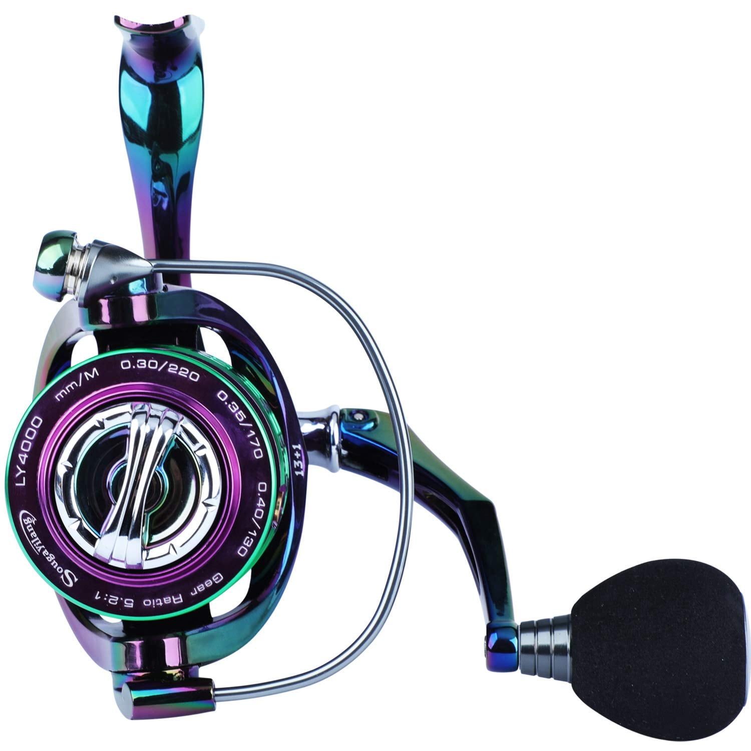 Colorful Fishing Reel 13 +1 Bb Light Weight Ultra Smooth Spinning Reels  With Cnc Line Management Graphite Frame For Freshwater